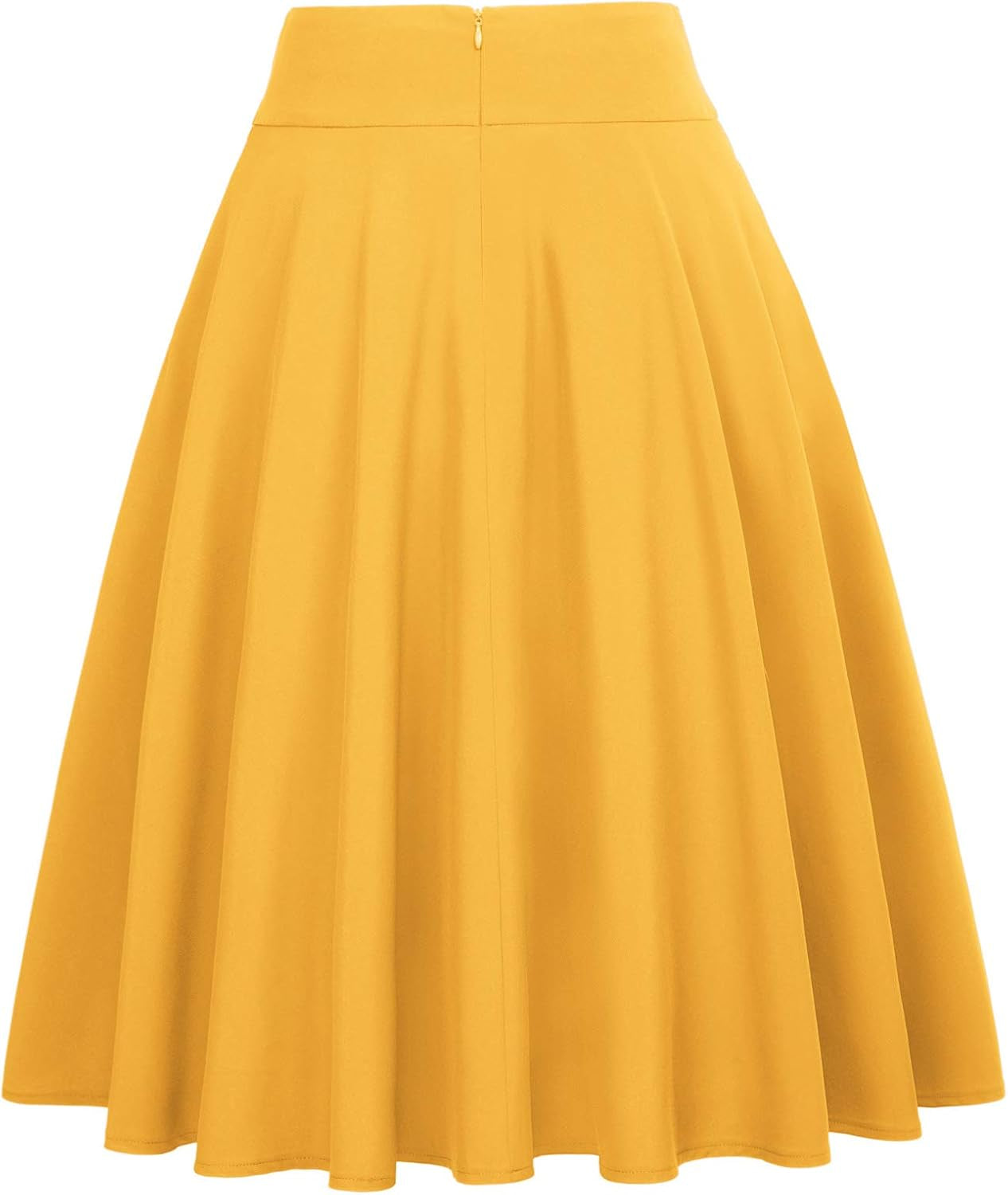 Women's High Waist A-Line Midi Skirt with Pockets - Vintage Flared Skater Design