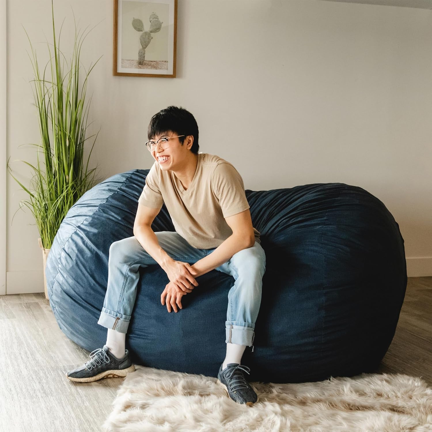 Big Joe Fuf XL Foam-Filled Bean Bag Chair with Removable Cover