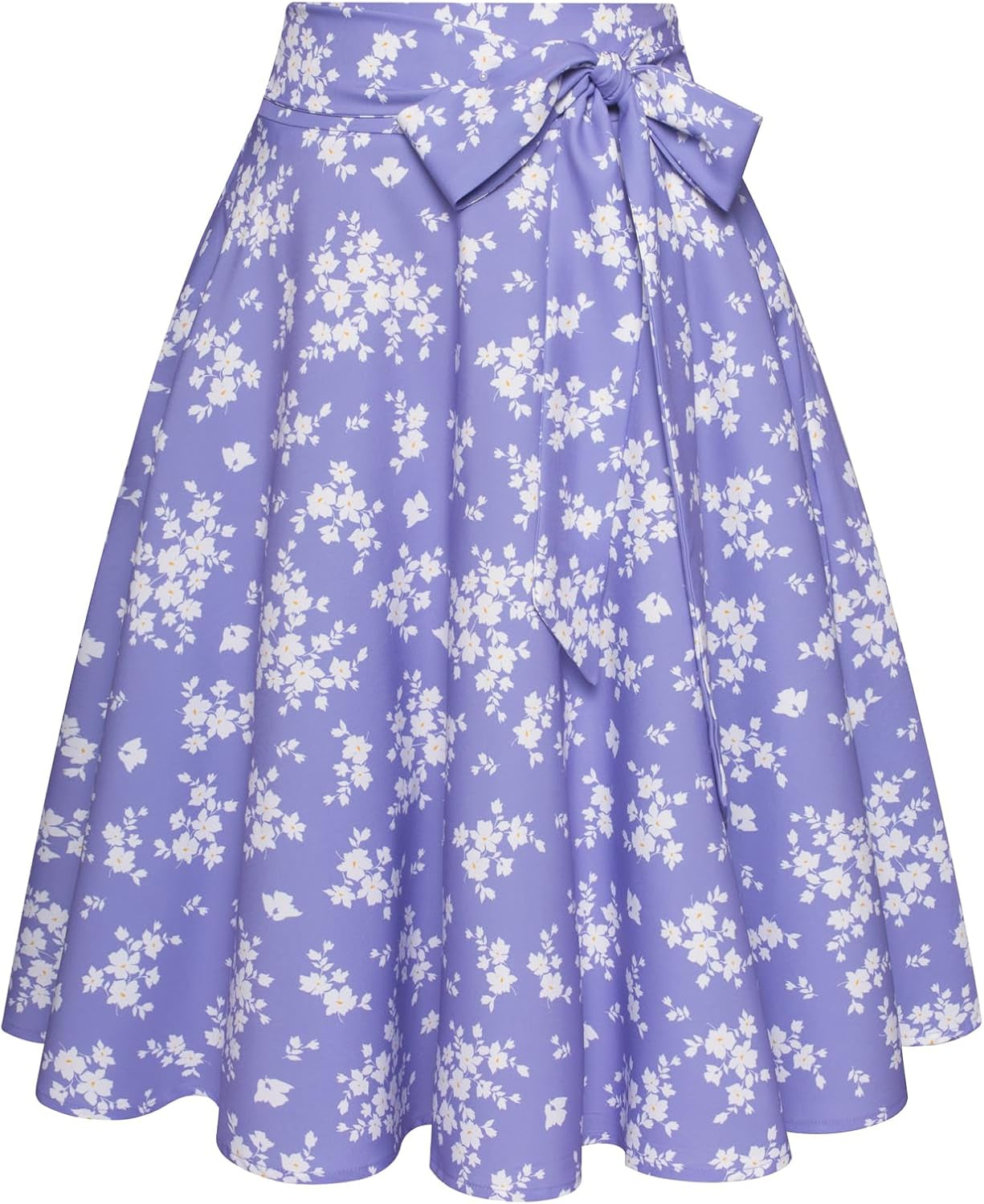 Women's High Waist A-Line Midi Skirt with Pockets - Vintage Flared Skater Design