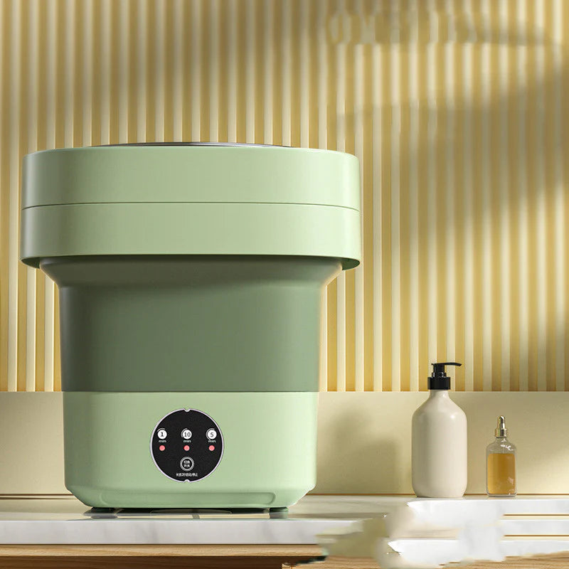 Mini Foldable Washing Machine – Portable Washer with Spin Dry, 3 Wash Modes & Blue Light Sterilization