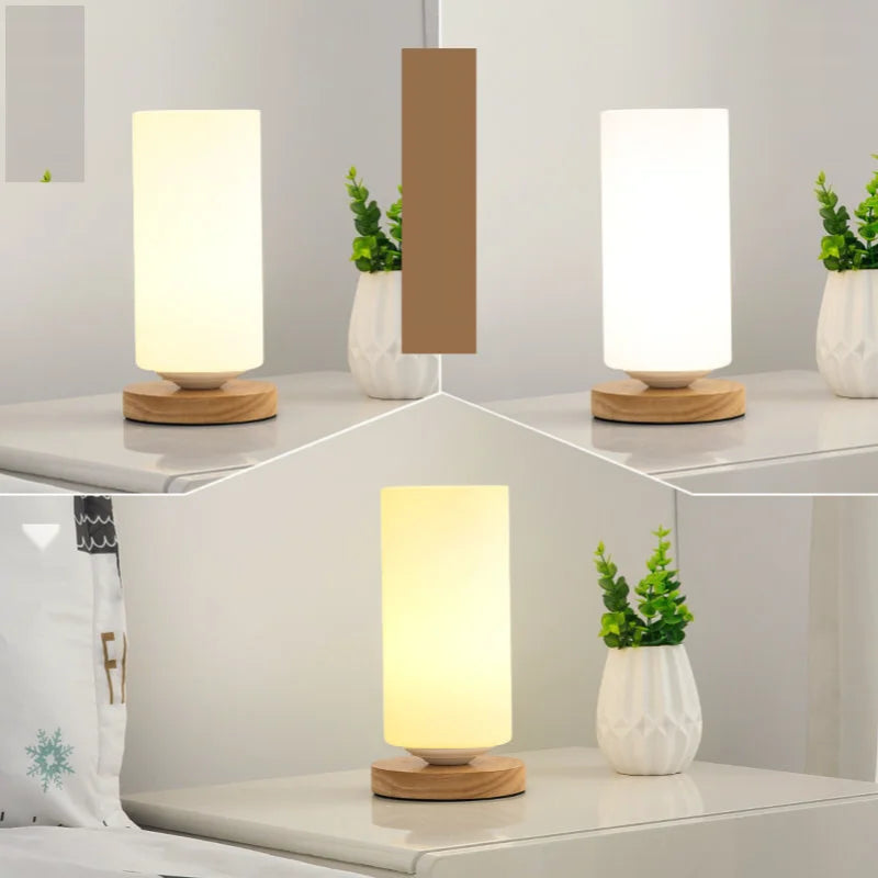 Illuminate Your Space with Modern LED Table Lamps - Stylish Glass Design for Bedrooms and Living Rooms