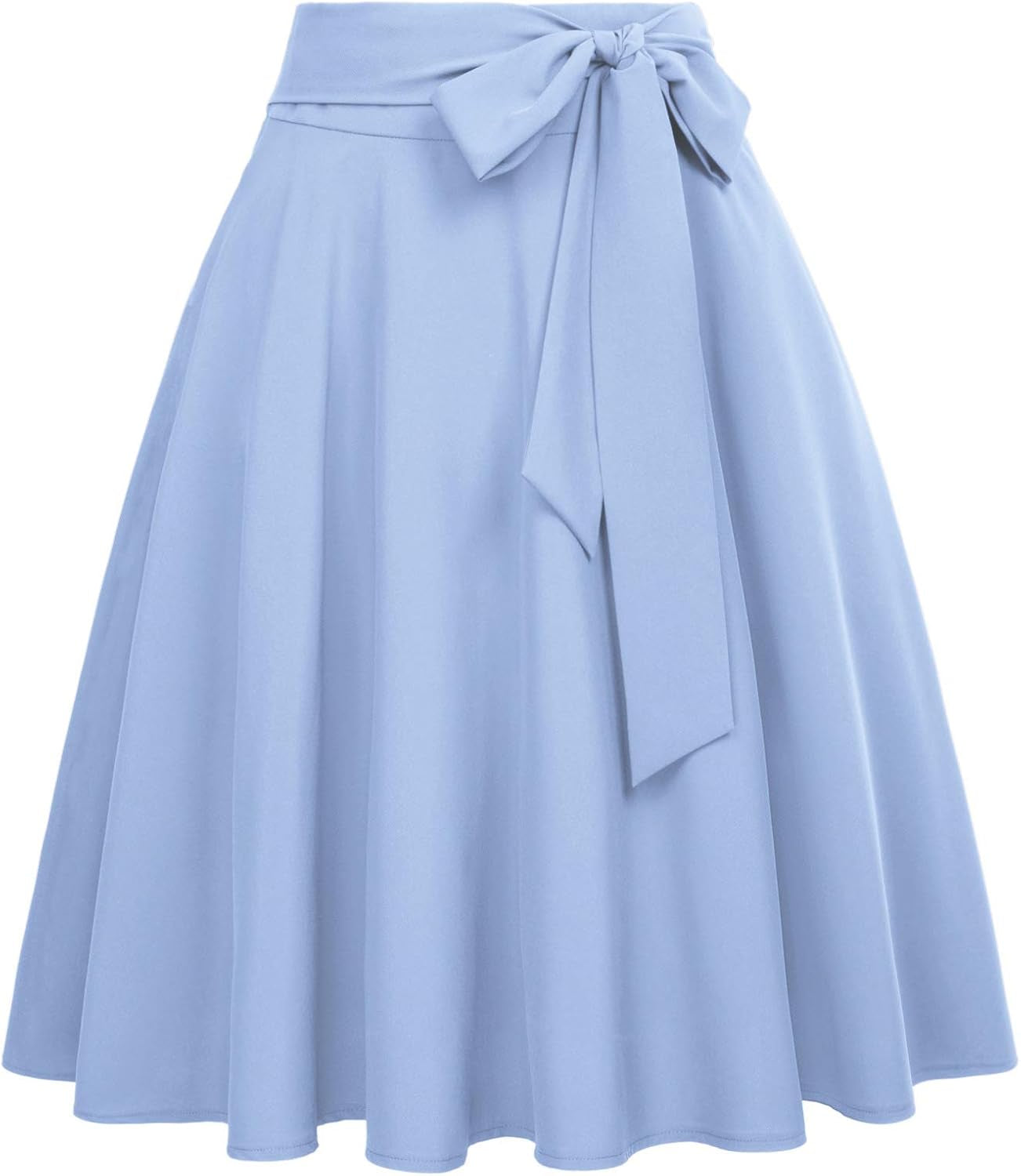 Women's High Waist A-Line Midi Skirt with Pockets - Vintage Flared Skater Design