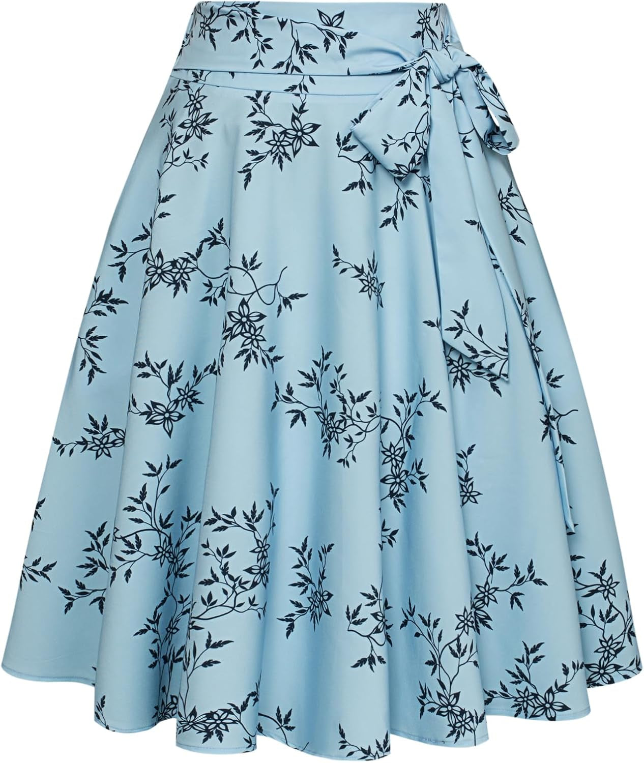 Women's High Waist A-Line Midi Skirt with Pockets - Vintage Flared Skater Design