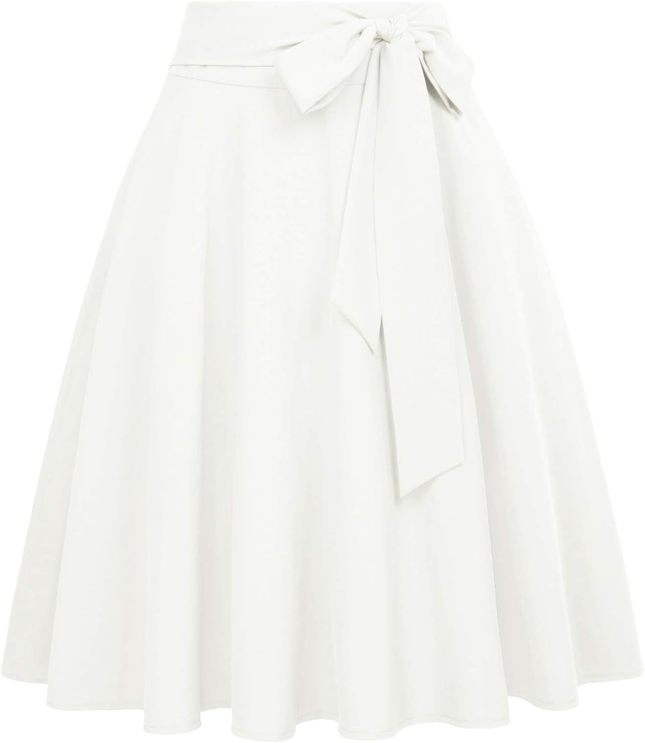 Women's High Waist A-Line Midi Skirt with Pockets - Vintage Flared Skater Design