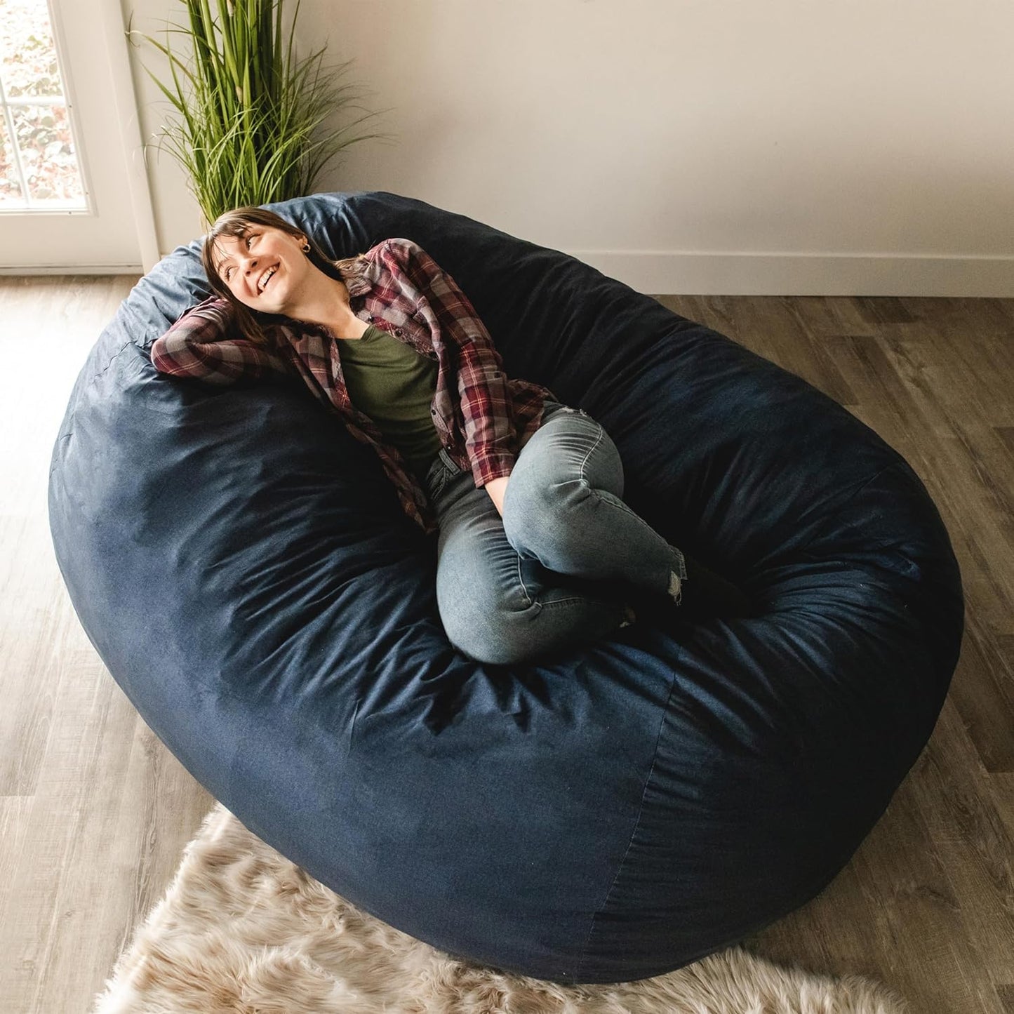 Big Joe Fuf XL Foam-Filled Bean Bag Chair with Removable Cover