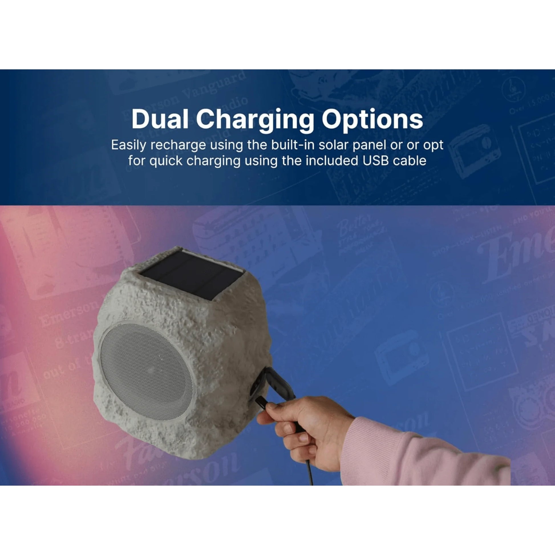 Emerson Rock Party Solar Multicolor LED Bluetooth Speaker System