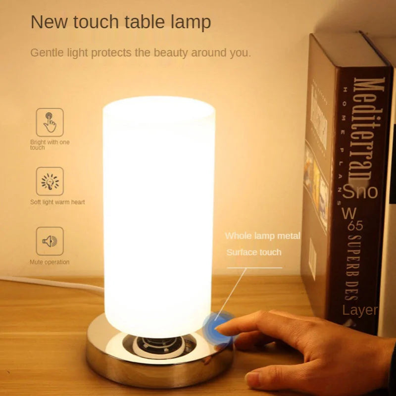 Illuminate Your Space with Modern LED Table Lamps - Stylish Glass Design for Bedrooms and Living Rooms
