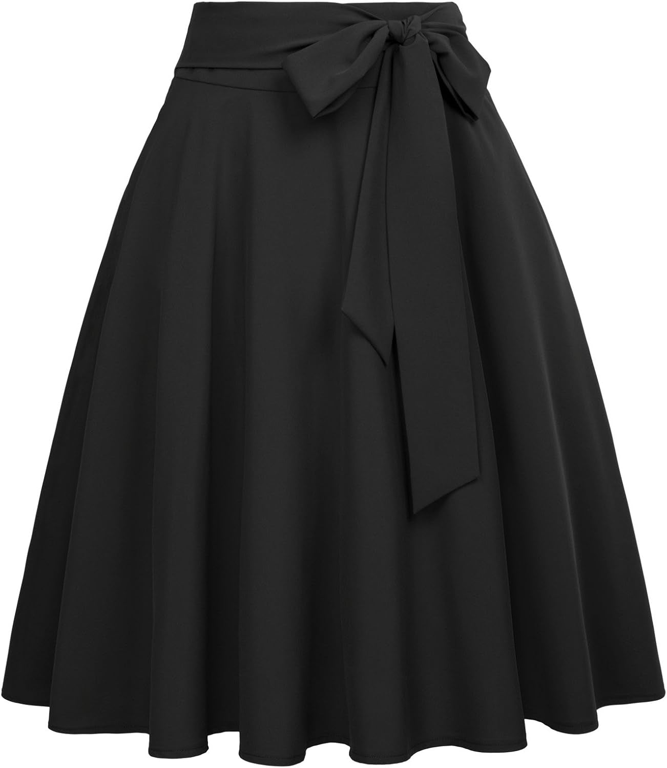 Women's High Waist A-Line Midi Skirt with Pockets - Vintage Flared Skater Design