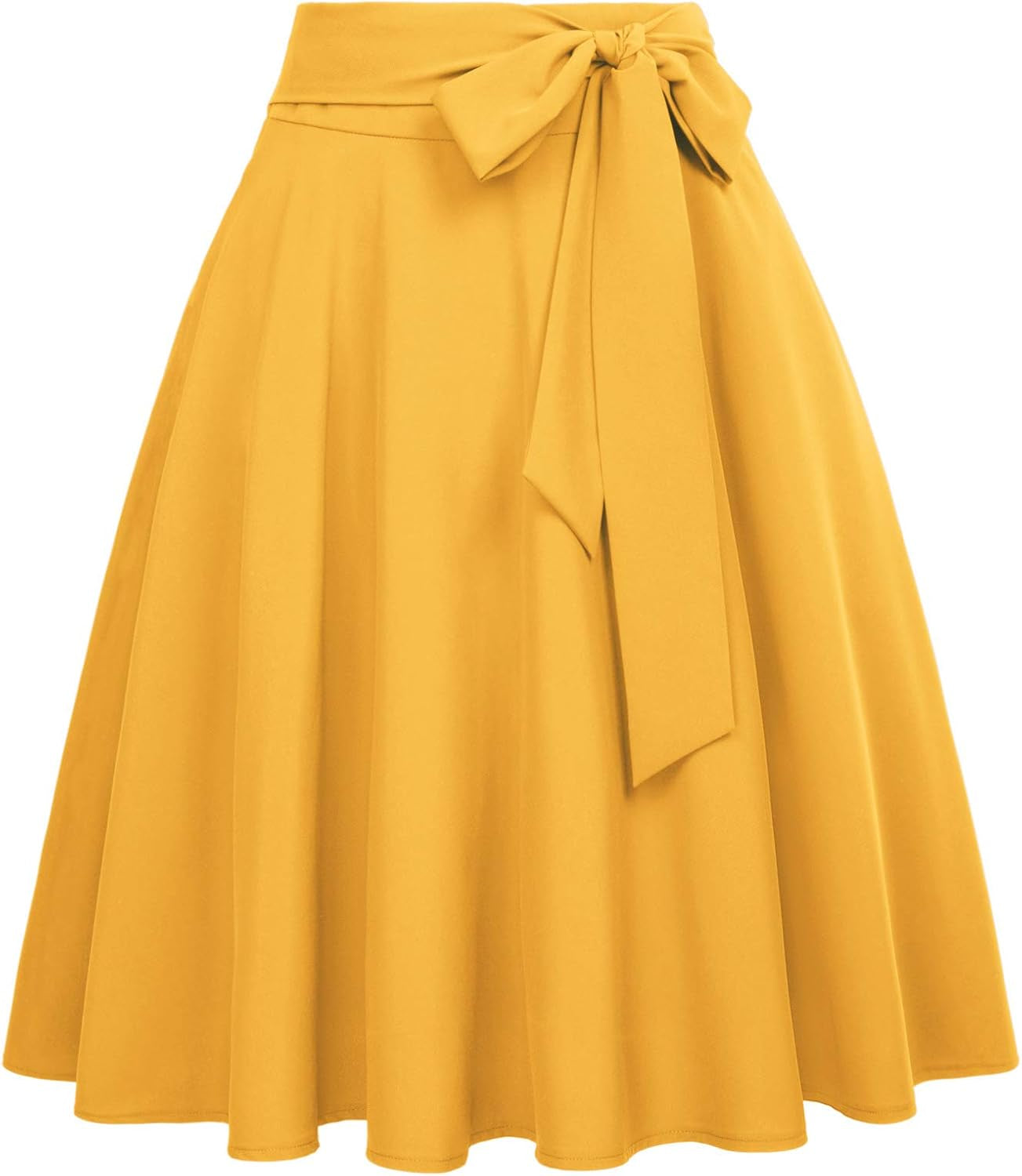Women's High Waist A-Line Midi Skirt with Pockets - Vintage Flared Skater Design