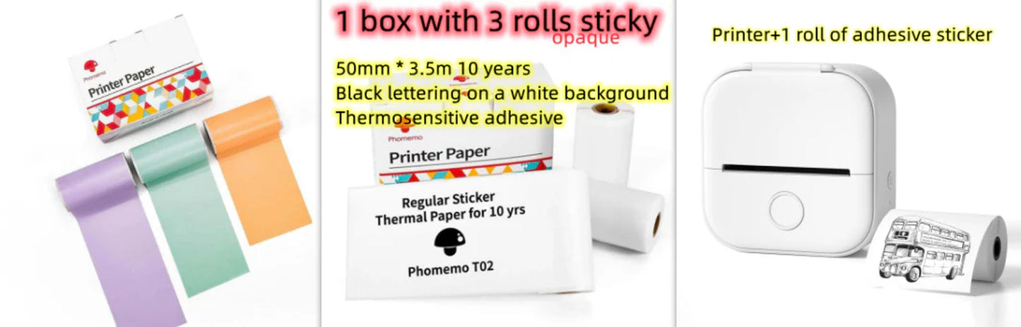  Portable Mini Thermal Label & Photo Printer – Phomemo T02 Series