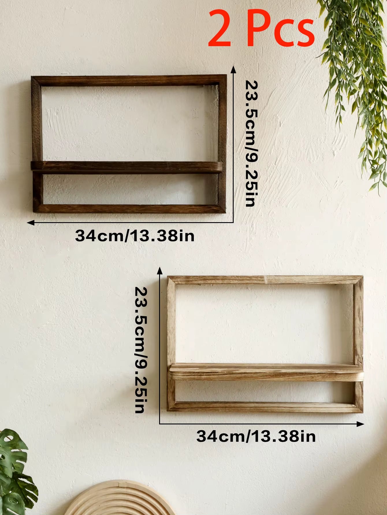 Charming Rustic Wooden Floating Shelves - Perfect Wall Storage for Any Room!