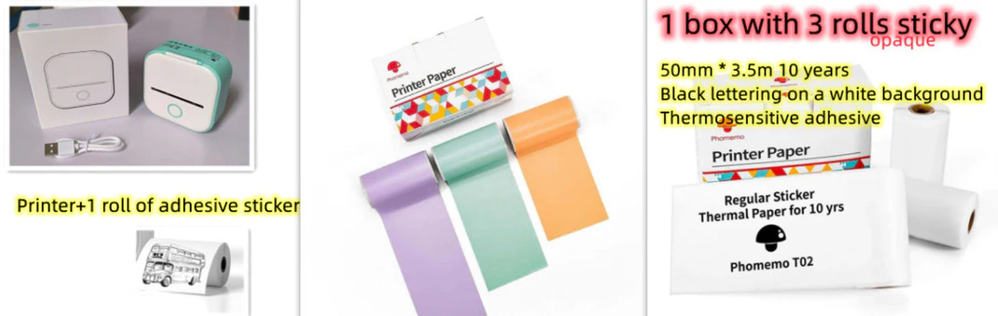  Portable Mini Thermal Label & Photo Printer – Phomemo T02 Series