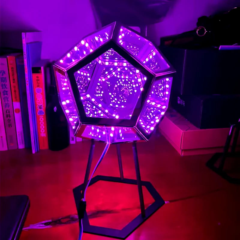 3D Cube Light - Innovative Infinite Dodecahedron Nightlight, Colorful USB Lamp for Girls' Birthdays and Christmas Gifts