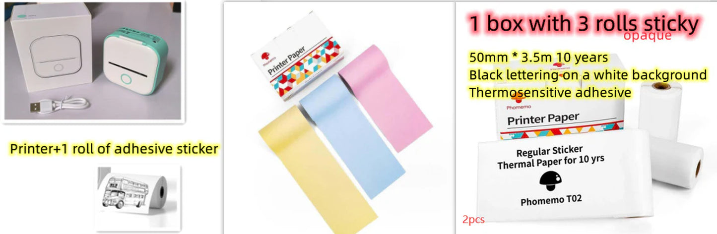  Portable Mini Thermal Label & Photo Printer – Phomemo T02 Series