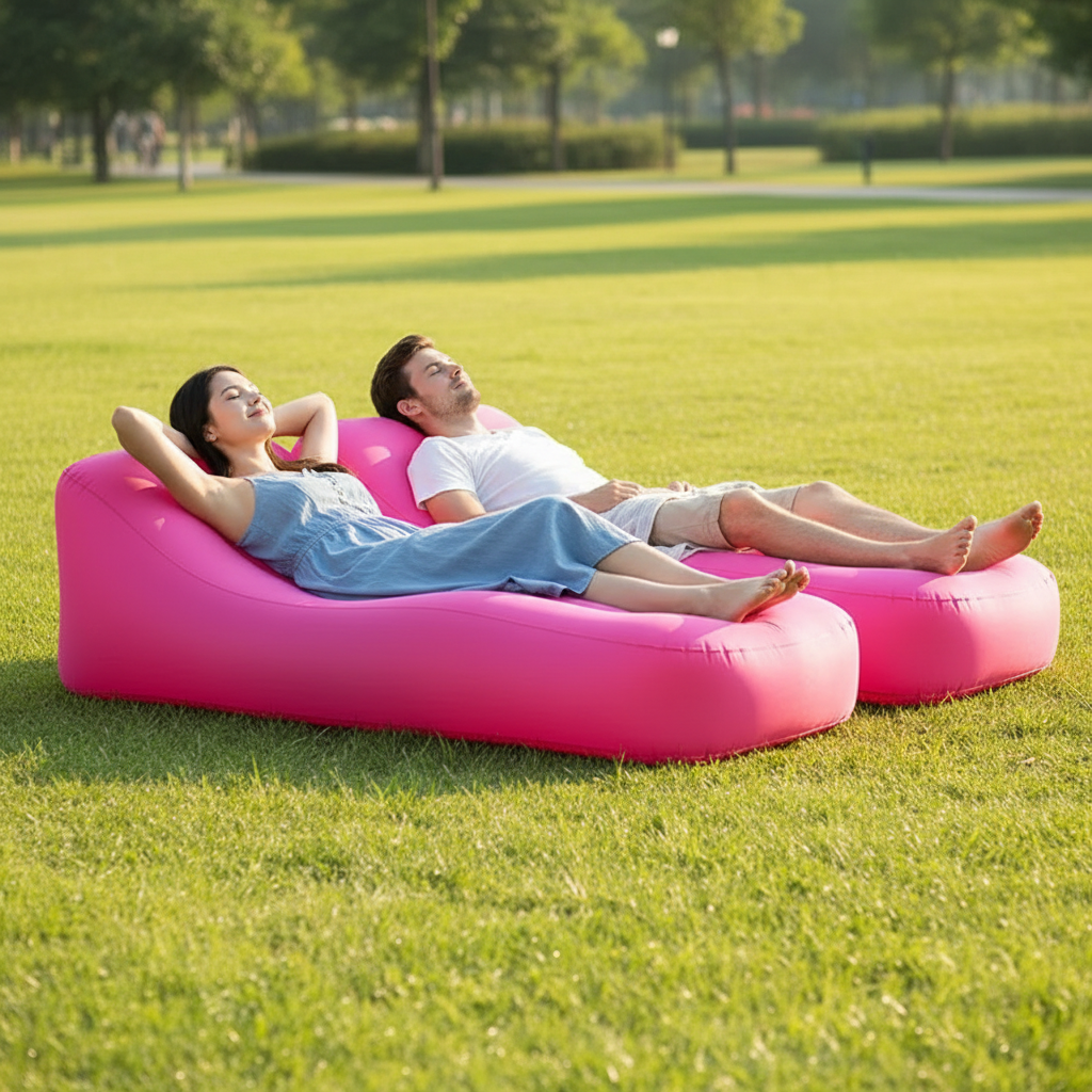 Experience Ultimate Comfort with Our Inflatable Camping Sofa and Bed - Quick Inflate Nylon Design!