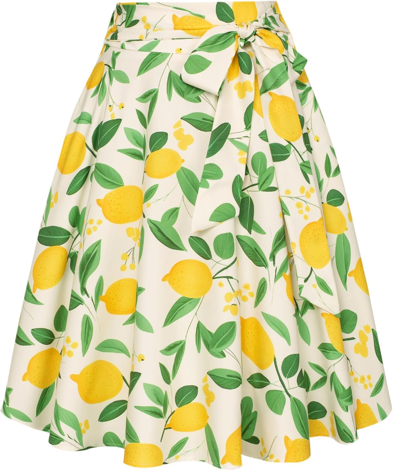 Women's High Waist A-Line Midi Skirt with Pockets - Vintage Flared Skater Design