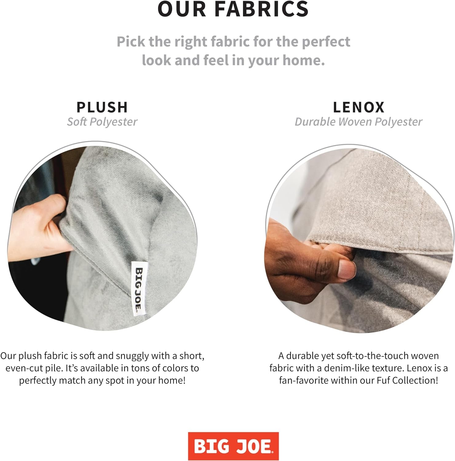 Big Joe Fuf XL Foam-Filled Bean Bag Chair with Removable Cover