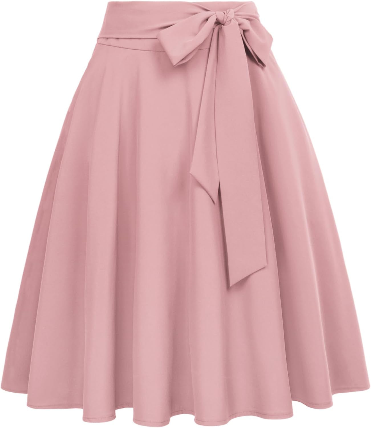 Women's High Waist A-Line Midi Skirt with Pockets - Vintage Flared Skater Design