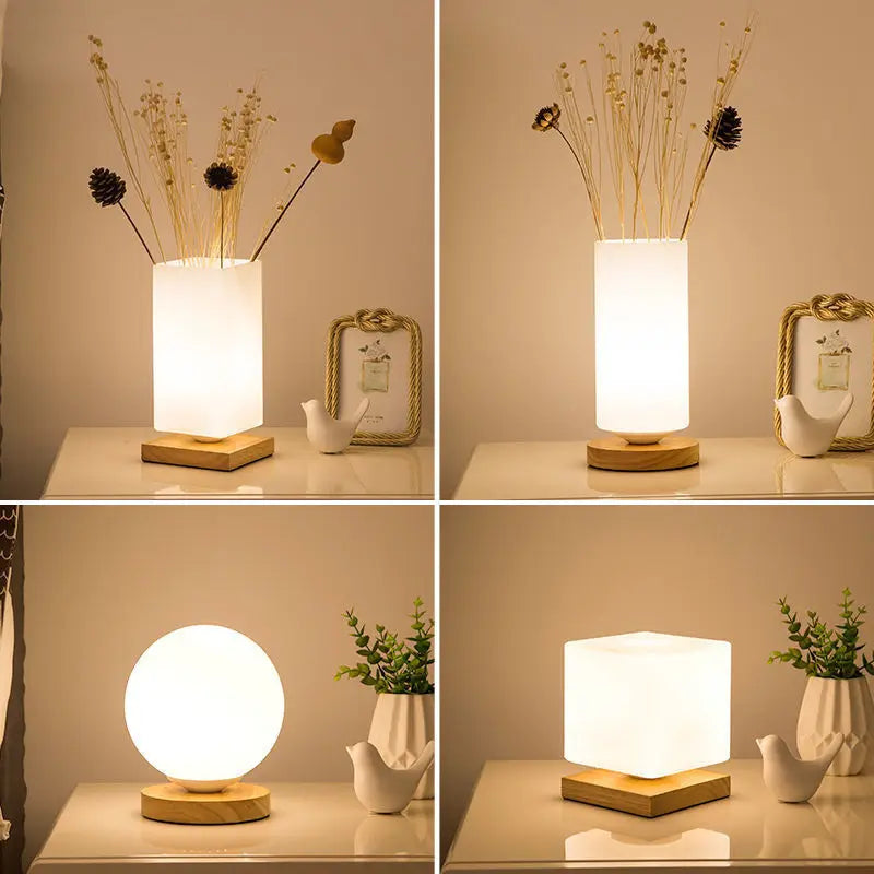 Illuminate Your Space with Modern LED Table Lamps - Stylish Glass Design for Bedrooms and Living Rooms