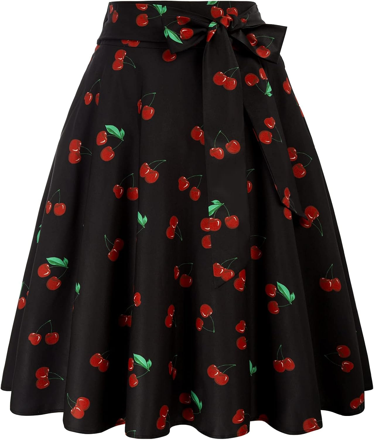 Women's High Waist A-Line Midi Skirt with Pockets - Vintage Flared Skater Design