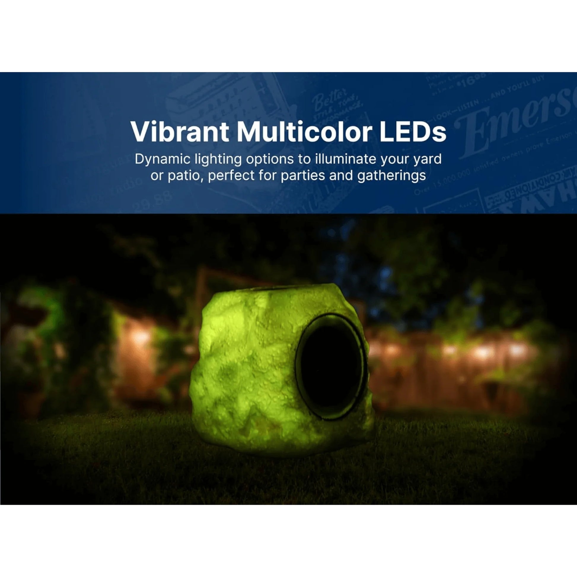 Emerson Rock Party Solar Multicolor LED Bluetooth Speaker System