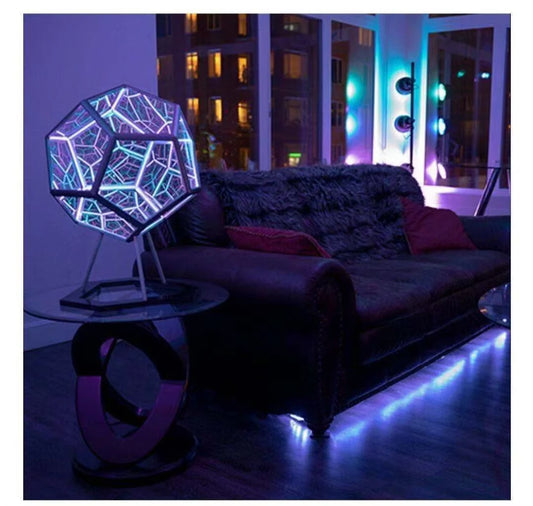 3D Cube Light - Innovative Infinite Dodecahedron Nightlight, Colorful USB Lamp for Girls' Birthdays and Christmas Gifts
